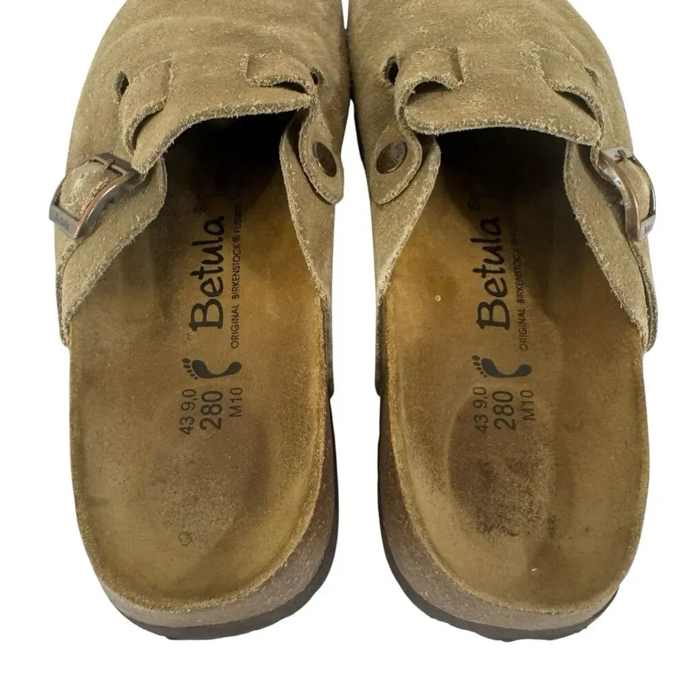 Birkenstock Betula Boston Clogs 10 US 43 EU NARROW Mules Brown Suede Mens READ